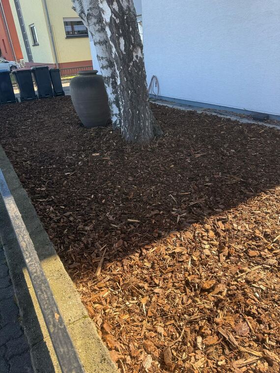 Mulchbeet an der Hofeinfahrt